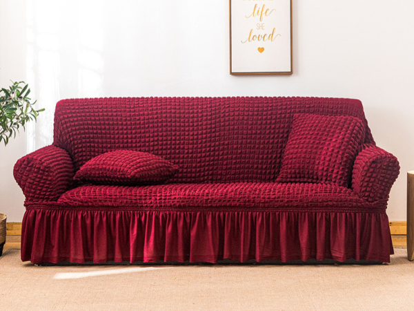 টার্কি সোফা কভার (Maroon Color) (৩+১+১ সিট) (Copy)